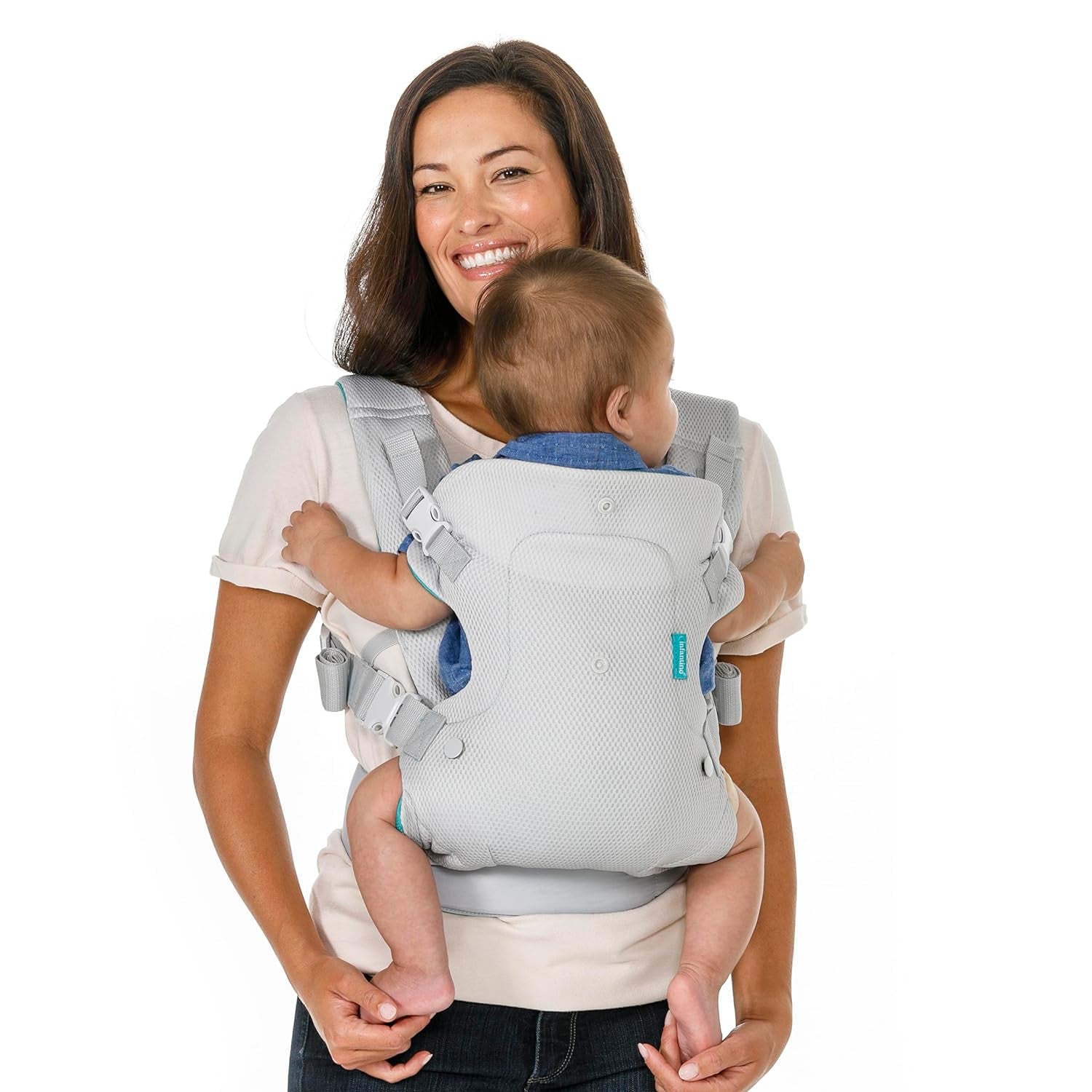 Flip 4-In-1 Light & Airy Convertible Baby Carrier - Breathable, Lumbar Support, Adjustable Waist Belt, Head Support, Ergonomic Seat, Plush Straps for Newborn to Toddler 8-32 Lbs